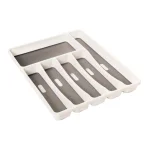 Real Solutions for Real Life White Plastic 6-Compartment Utensil Drawer Organizer Tray thumbnail 1