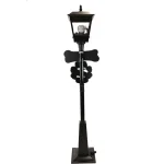 Haunted Hill Farm 71 in. Black Animated Skull Lamp Post with Spooky Music thumbnail 8