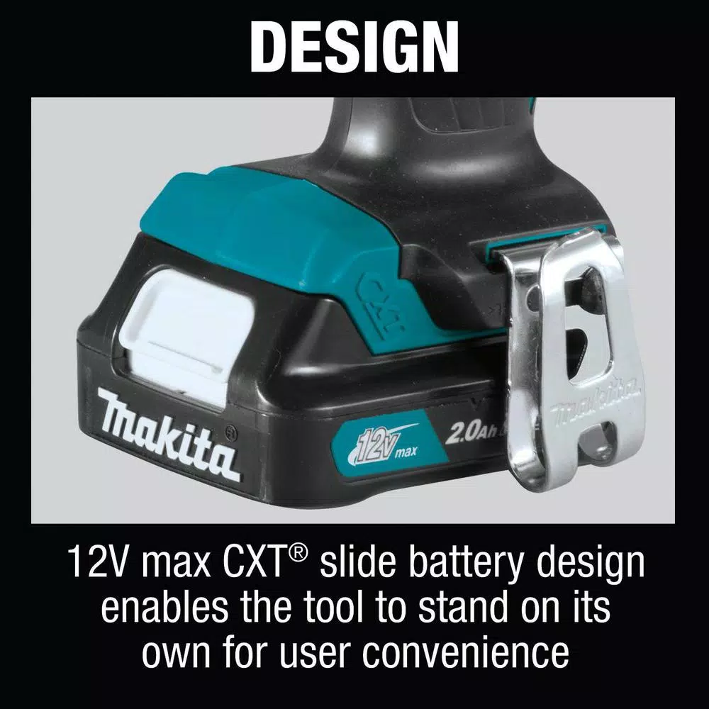 Makita 12V MAX CXT Lithium-Ion Cordless 3/8 in. Driver Drill Kit, 2.0 Ah