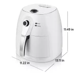 Ovente 3.2 Qt. White Electric Air Fryer with 1400W Power, Timer, and Adjustable Temperature Controls thumbnail 7