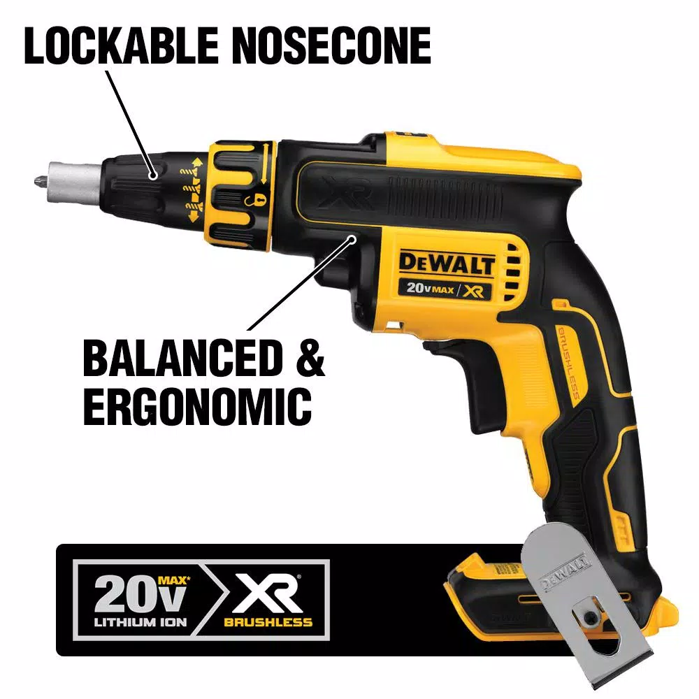 DEWALT 20V MAX XR Brushless Cordless Drywall Screw Gun with Cut-Out Tool Kit