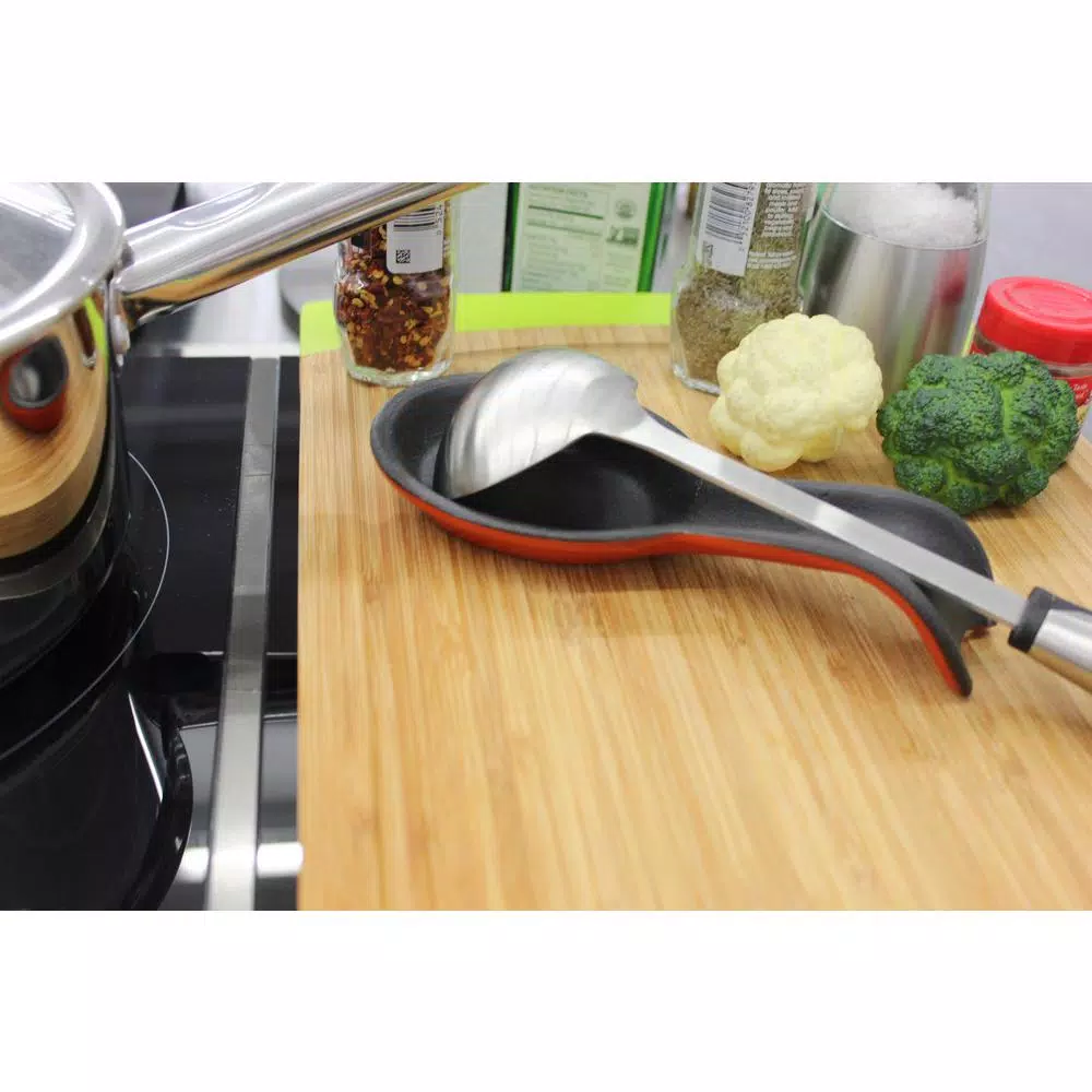 BergHOFF Orange Cast Iron Spoon Rest with Hammered Finish and Enamel Coating