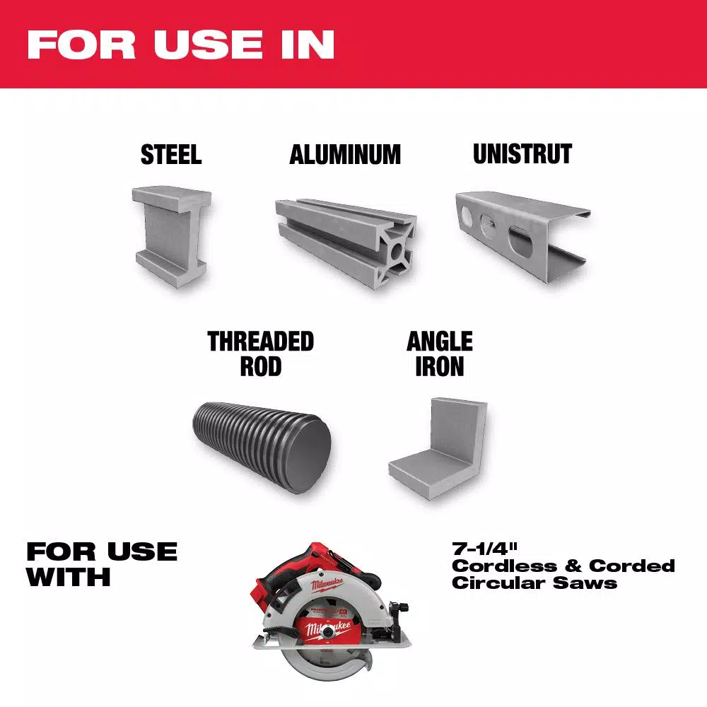 Milwaukee 7-1/4 in. 70T Thin Metal Cutting Circular Saw Blade
