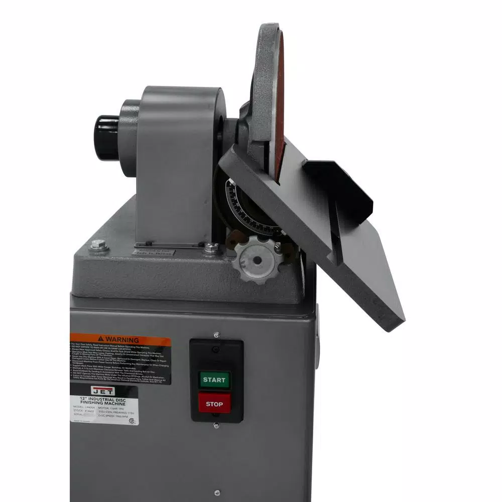 JET J-4400A 12 in. Industrial Disc Sander, 1.5 HP, 115/230V Metalworking and Woodworking