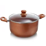 Better Chef 3 Qt. Round Aluminum Ceramic Nonstick Dutch Oven with Glass Lid, Copper thumbnail 1