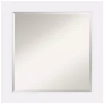 Amanti Art Corvino 25 in. Square White Matte Wood Framed Beveled Edge Bathroom Vanity Mirror thumbnail 1