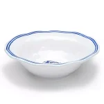 Q Squared Portsmouth 12 in. Melamine Serving Bowl - Coastal Blue Anchor & Compass Design thumbnail 1