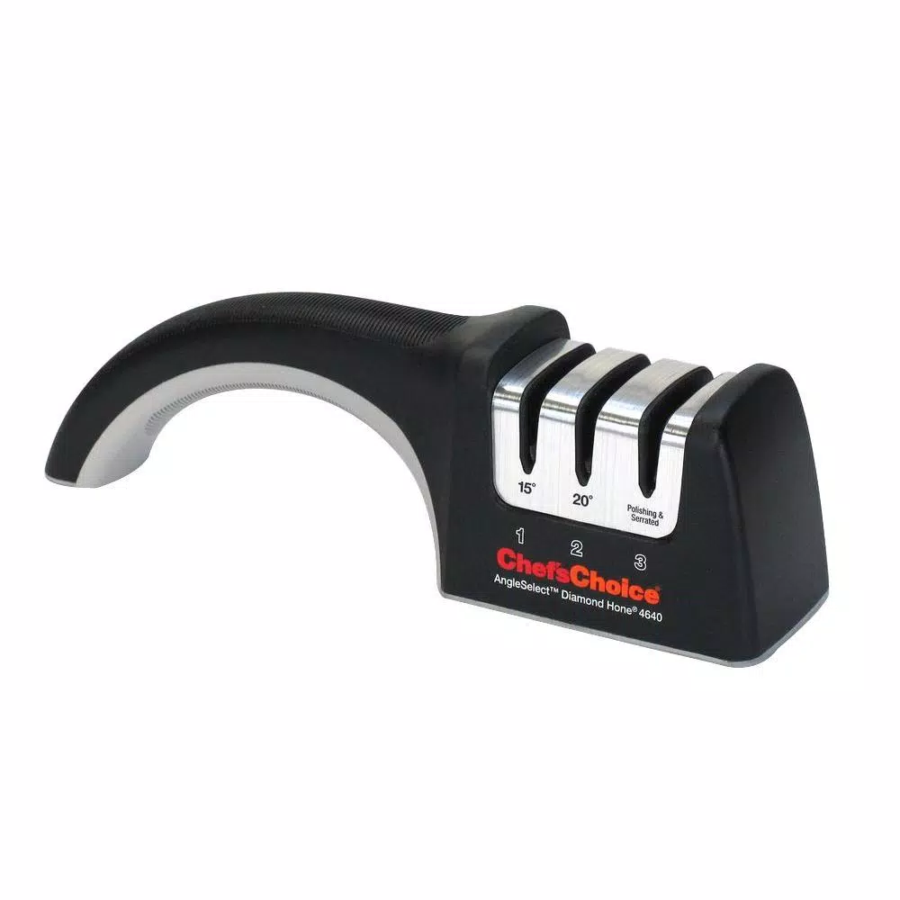 Chef'sChoice 3-Stage Black Diamond Manual Knife Sharpener with Angle Select & CrissCross Technology