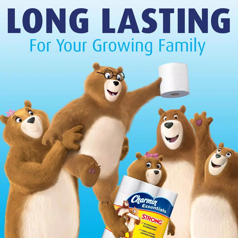 Charmin Essentials Strong 1-Ply Toilet Paper, 48 Giant Rolls
