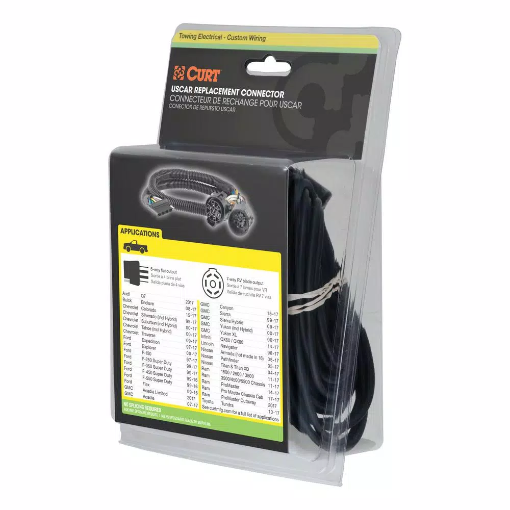 CURT 5-Way Flat Trailer Connector Kit - Replacement OE USCAR Socket