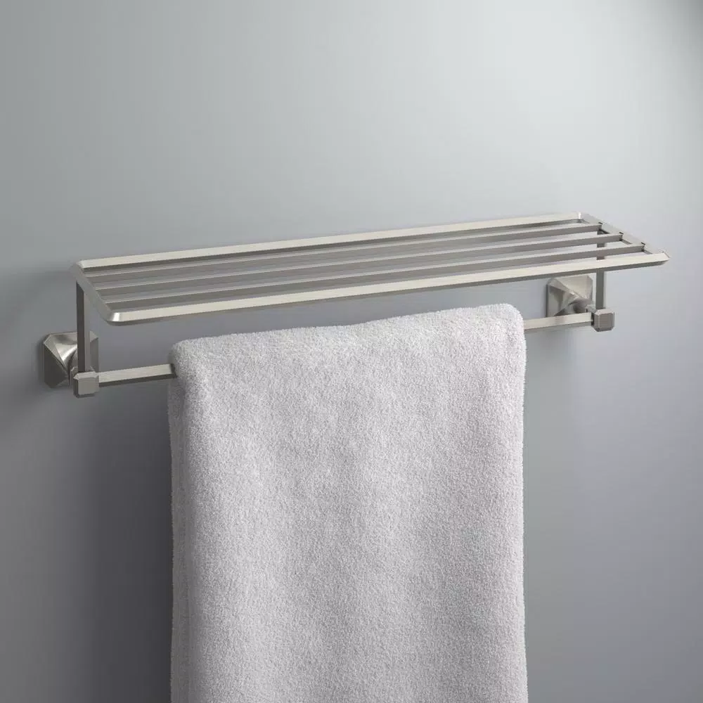 Franklin Brass Napier 24 in. W Metal Towel Train Rack, Satin Nickel