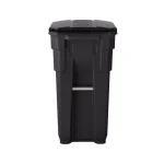 Suncast Commercial 32 Gal. Gray Plastic Wheeled Trash Can with Attached Lid thumbnail 3