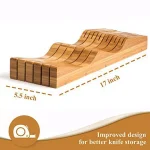 Bambusi Bambsi Bamboo In-Drawer Knife Block Organizer, 15 Slot Wood Knife Storage for Kitchen Drawers thumbnail 2