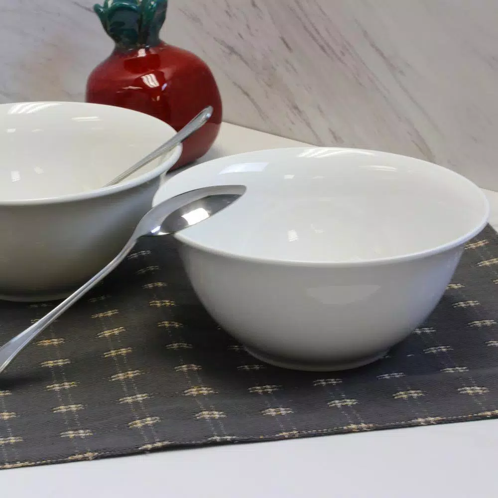 Gibson Home 7.5 in. White Ceramic All-Purpose Serving Bowls, Set of 2