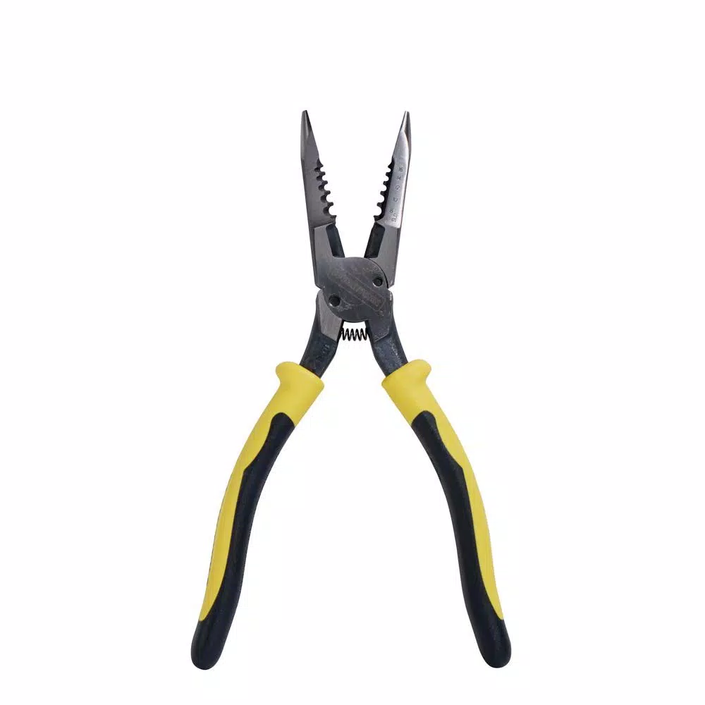 Klein Tools 8-3/8 in. All Purpose Long Nose Pliers with Spring and Wire Stripper