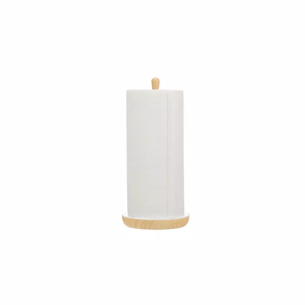 Jiallo European Collection Free-Standing Paper Towel Holder, Modern Scandinavian Design, White