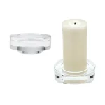 Titan Lighting Fluted Crystal Candle Holder Set of 2 - Hand-Cut Glam Decor thumbnail 2