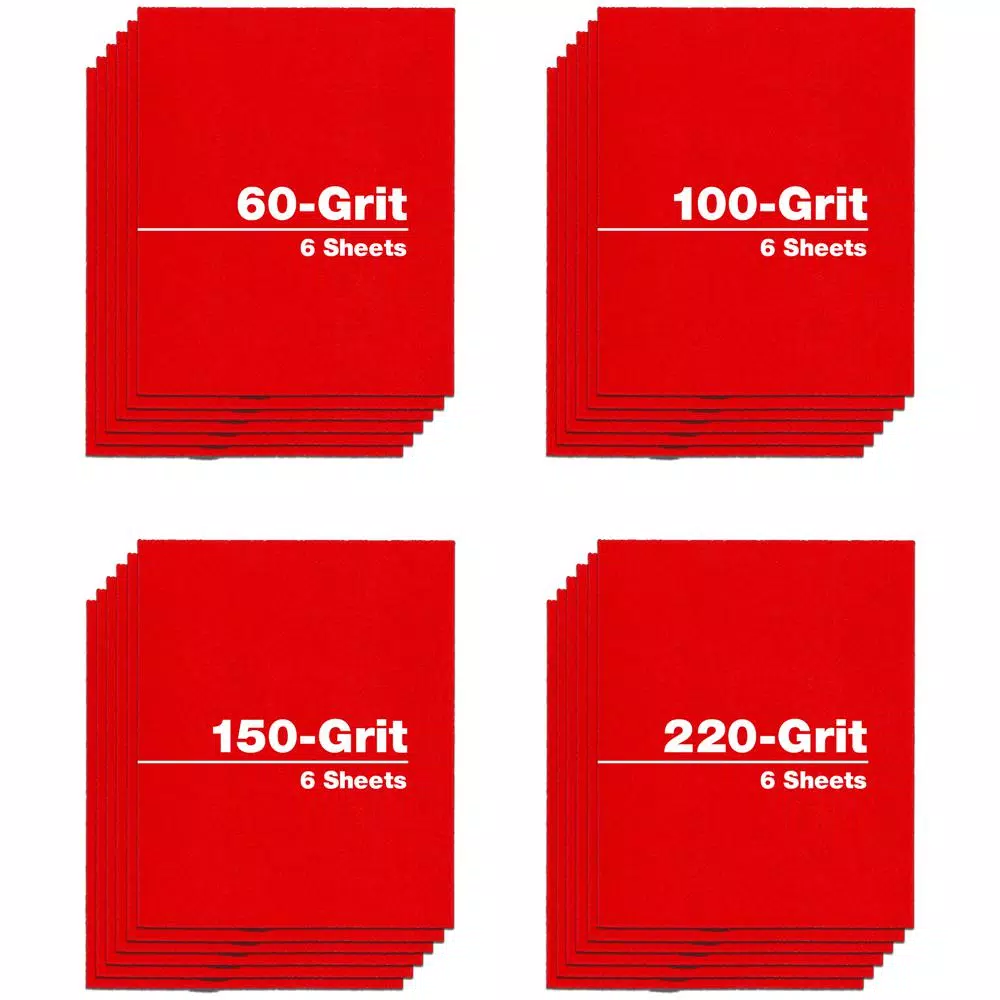 DIABLO 4.5 in. x 5.5 in. Clamp-On Sanding Sheets Assortment, 24-Pack (60, 100, 150, 220 Grit)