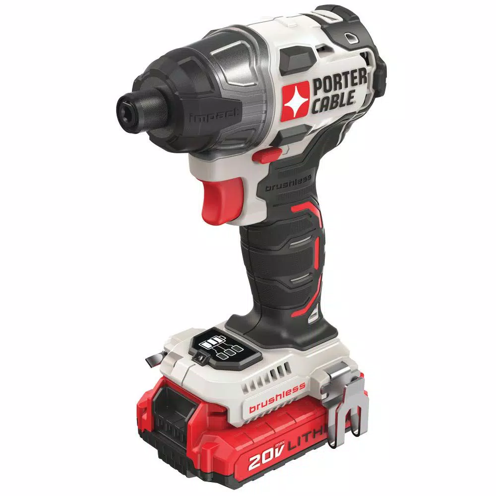 Porter-Cable 20V MAX Brushless Cordless 1/4 in. Impact Driver Kit with 2 1.5 Ah Batteries and Charger