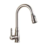Vanity Art Brushed Nickel Single-Handle Pull-Down Kitchen Faucet with 360 Degree Swivel Spout thumbnail 1