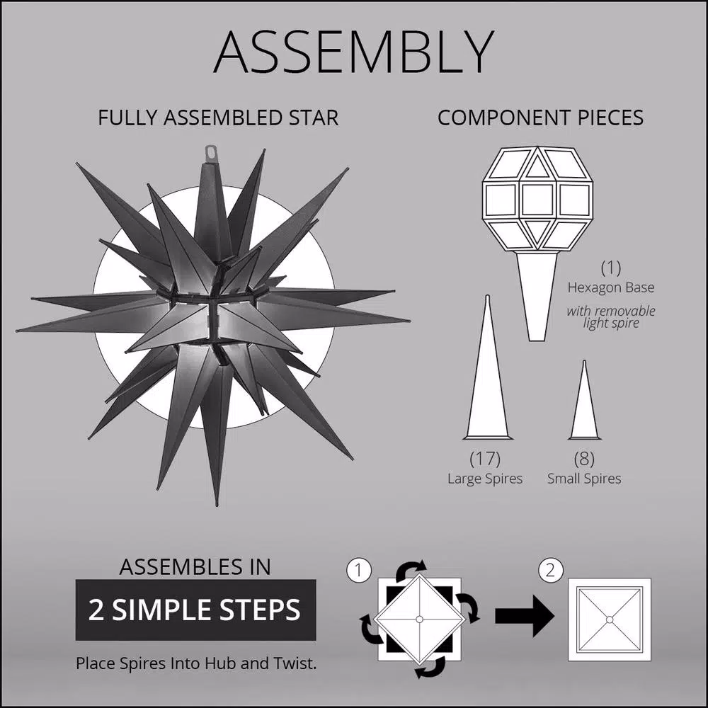 Kringle Traditions 14 in. Illuminated White LED Moravian Star Holiday Decoration