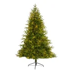 Nearly Natural 6.5 ft. Pre-Lit Colorado Mountain Fir Artificial Christmas Tree with 400 LED Lights thumbnail 1