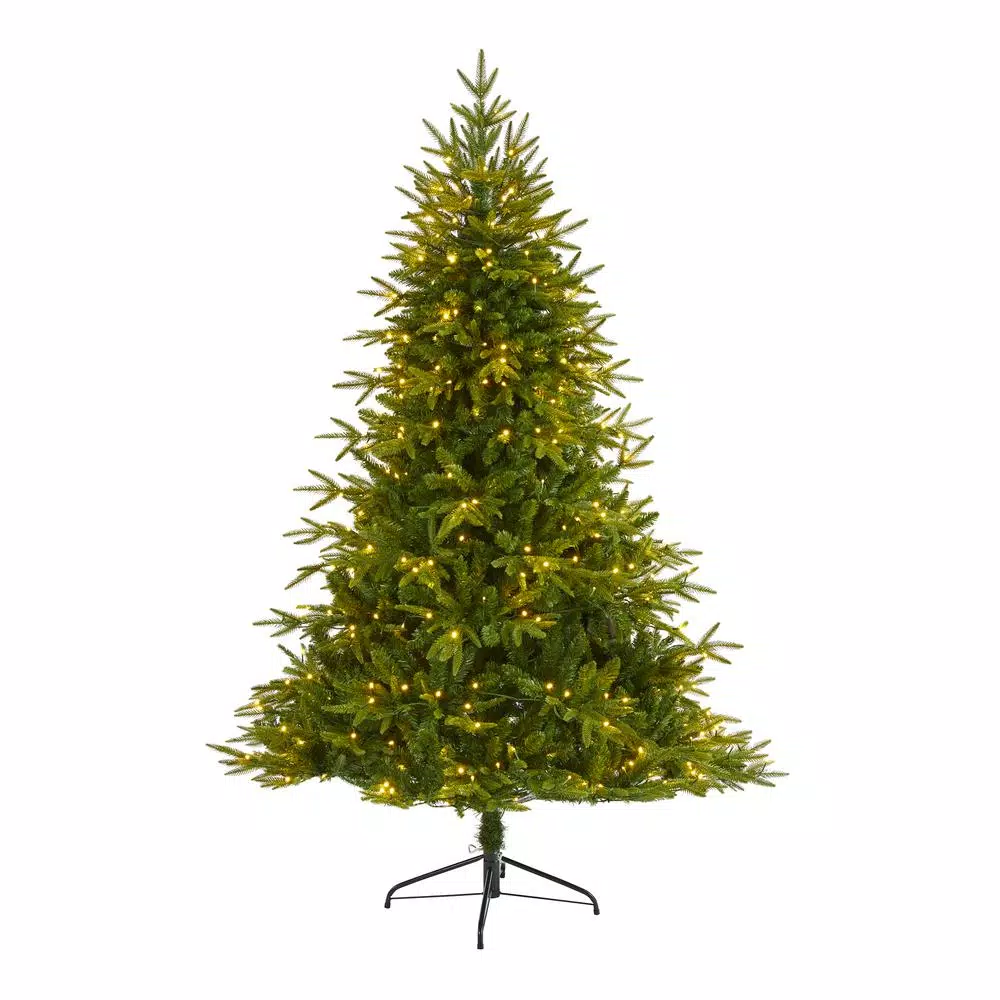 Nearly Natural 6.5 ft. Pre-Lit Colorado Mountain Fir Artificial Christmas Tree with 400 LED Lights