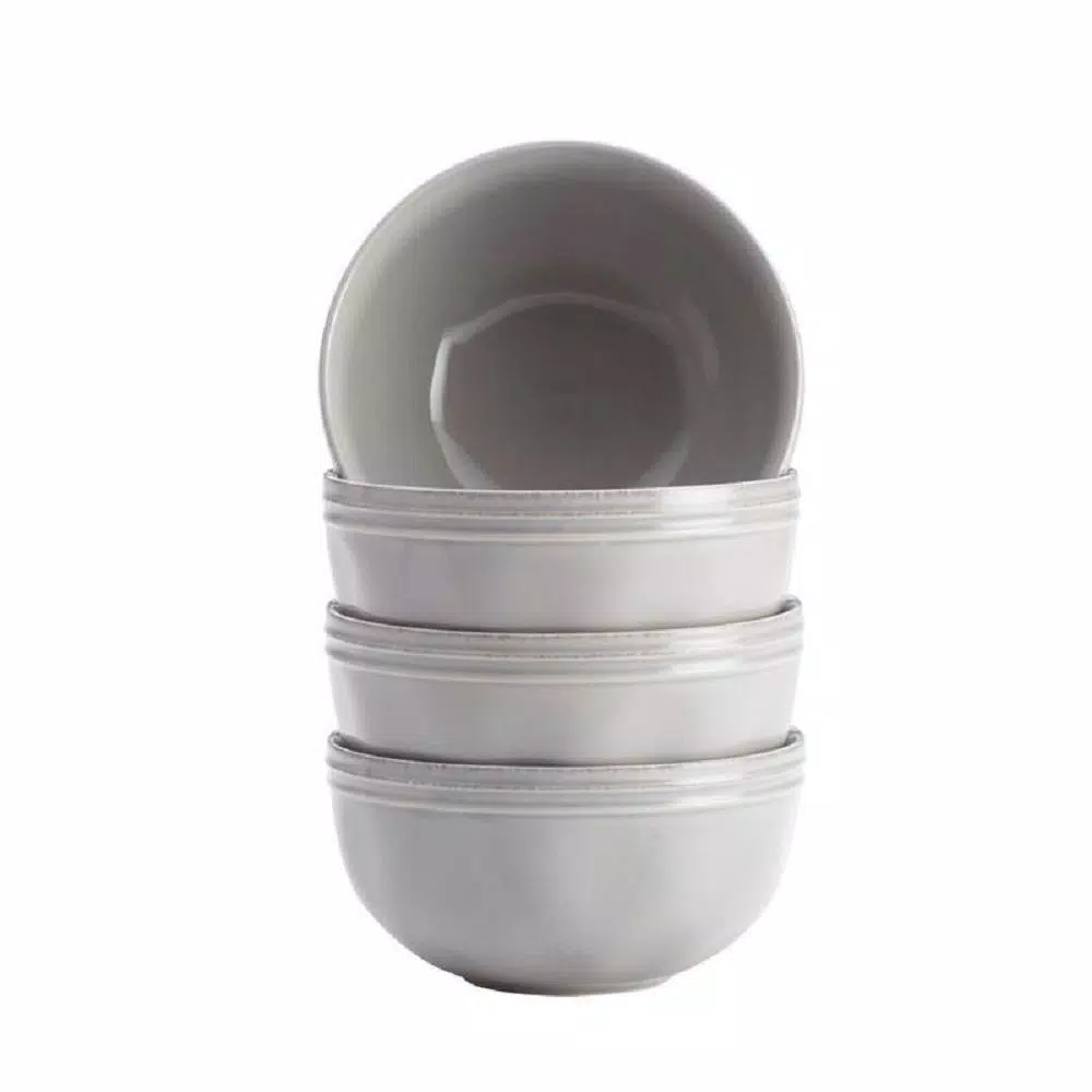 Rachael Ray Cucina 16-Piece Stoneware Dinnerware Set, Sea Salt Gray