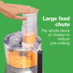 Hamilton Beach 10-Cup Food Processor, 525W, 3-Speed Grey thumbnail 4