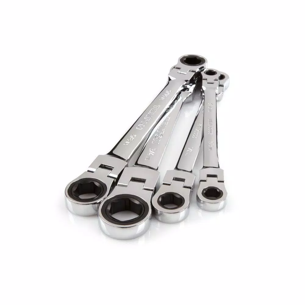 TEKTON 4-Piece Flex-Head Ratcheting Box End Wrench Set, 5/16 in. to 3/4 in.
