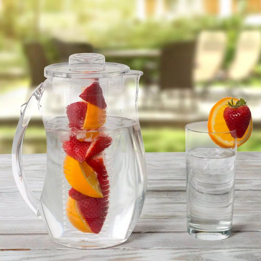 Classic Cuisine 96 oz. Clear Acrylic Infusion Pitcher with Removable Tube