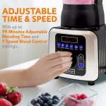 NutriChef 59 oz. 9-Speed Digital Countertop Blender with Heating Function, 1000W thumbnail 4