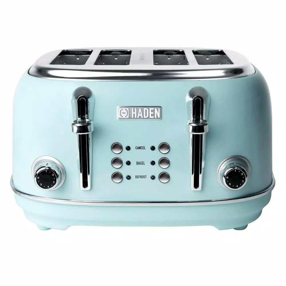 Haden Heritage 4-Slice Retro Wide Slot Toaster, 1500W, Turquoise