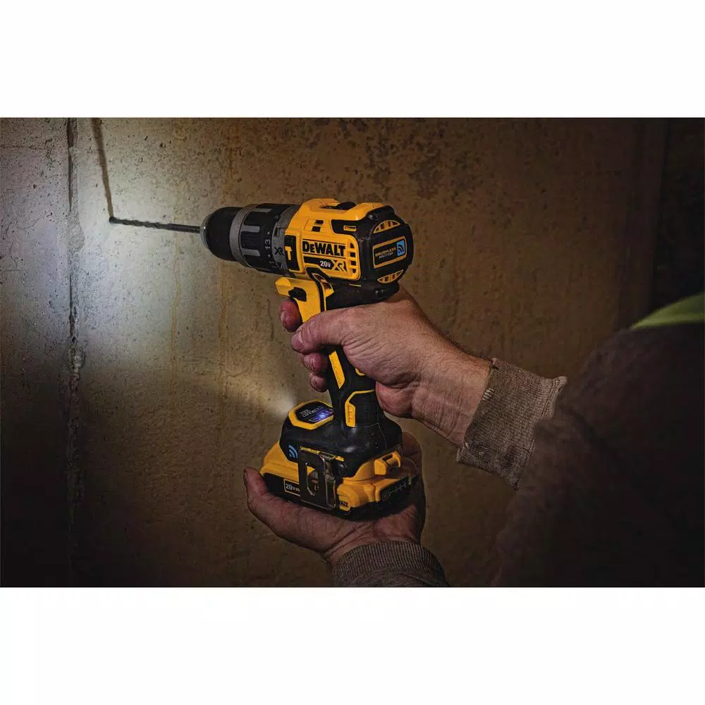 DEWALT 20V MAX XR Brushless 1/2 in. Compact Hammer Drill with Tool Connect, (2) 2.0Ah Batteries & Charger