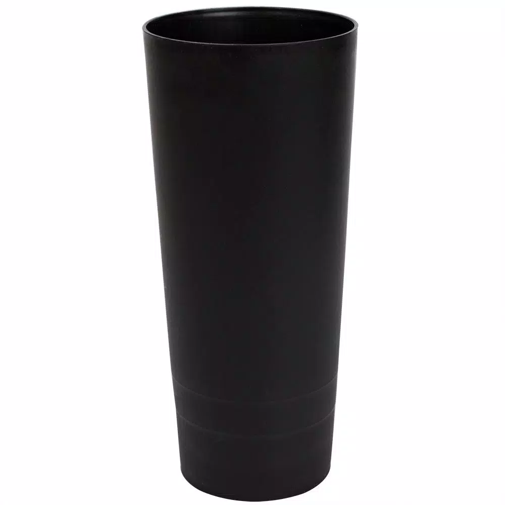 Home Basics Black and White Plastic Toilet Brush and Holder Set with Nylon Bristles