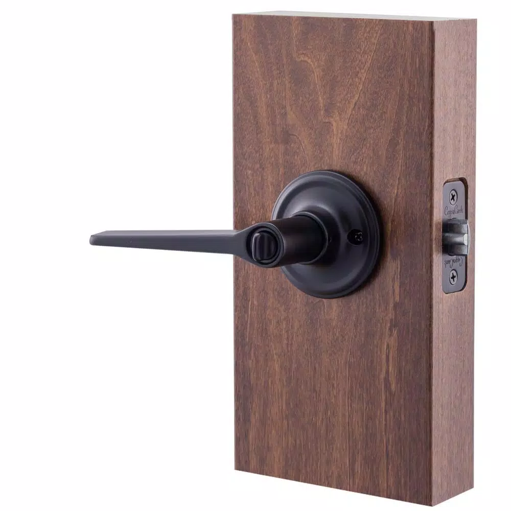 Copper Creek Zane Contemporary Black Keyed Entry Door Lever, Modern Zinc Hardware