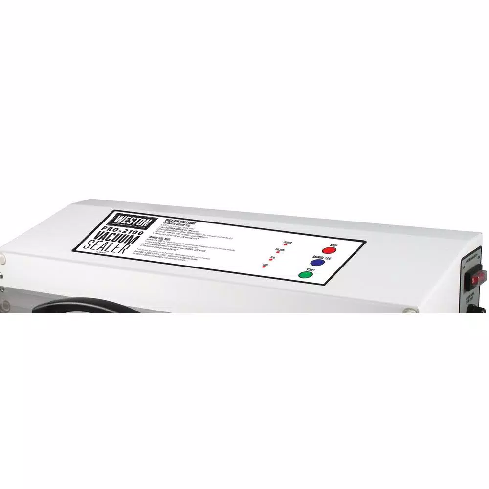 Weston Pro-2100 White Food Vacuum Sealer with 935W Double Piston Pump