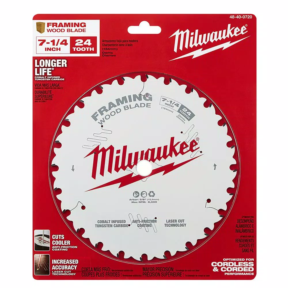 Milwaukee 7-1/4 in. 24-Tooth Framing Circular Saw Blade