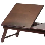 Winsome Alden Solid Wood Lap Desk with Flip Top and Pull-Out Drawer, Antique Walnut Finish thumbnail 4