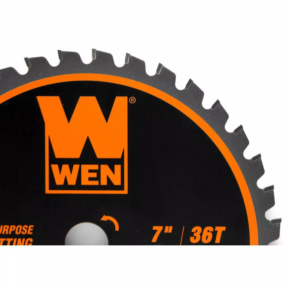 WEN 7-Inch 36-Tooth Carbide-Tipped Professional Metal Cutting Saw Blade for Steel