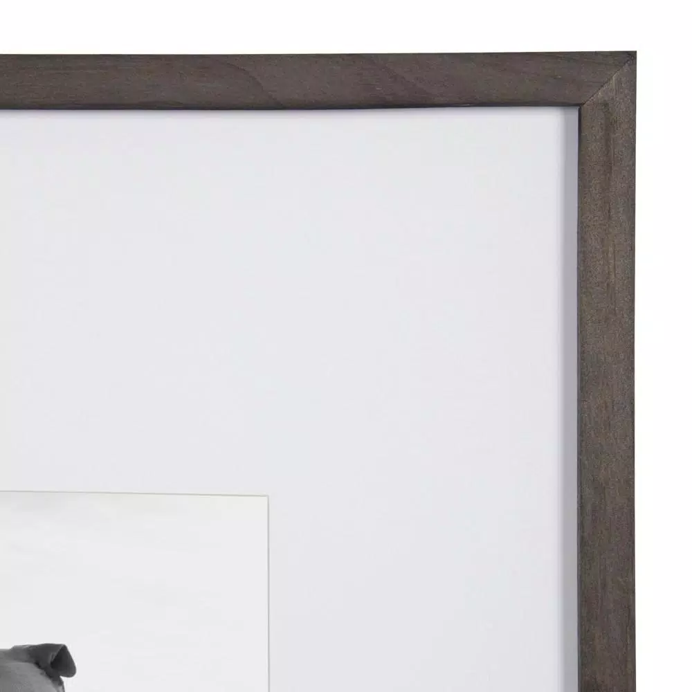 DesignOvation Gallery Wood Picture Frame Set of 2, Gray, 16x20 matted to 8x10