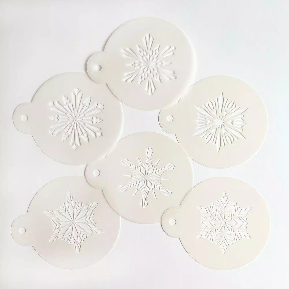 Designer Stencils Crystal Snowflake Cookie Stencil Bundle - 6 Intricate Patterns