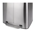 Wenko Primo 10.6 Gallon Stainless Steel Dual Bin Step-On Trash and Recycling Can thumbnail 3