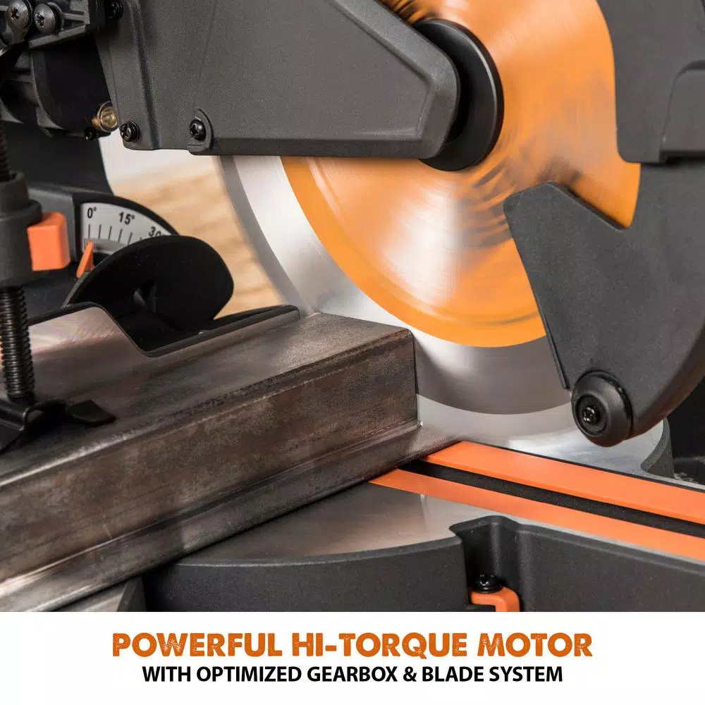 Evolution Power Tools Evolution R255SMS+ 10 in. 15 Amp Sliding Compound Miter Saw with Multi-Material Blade