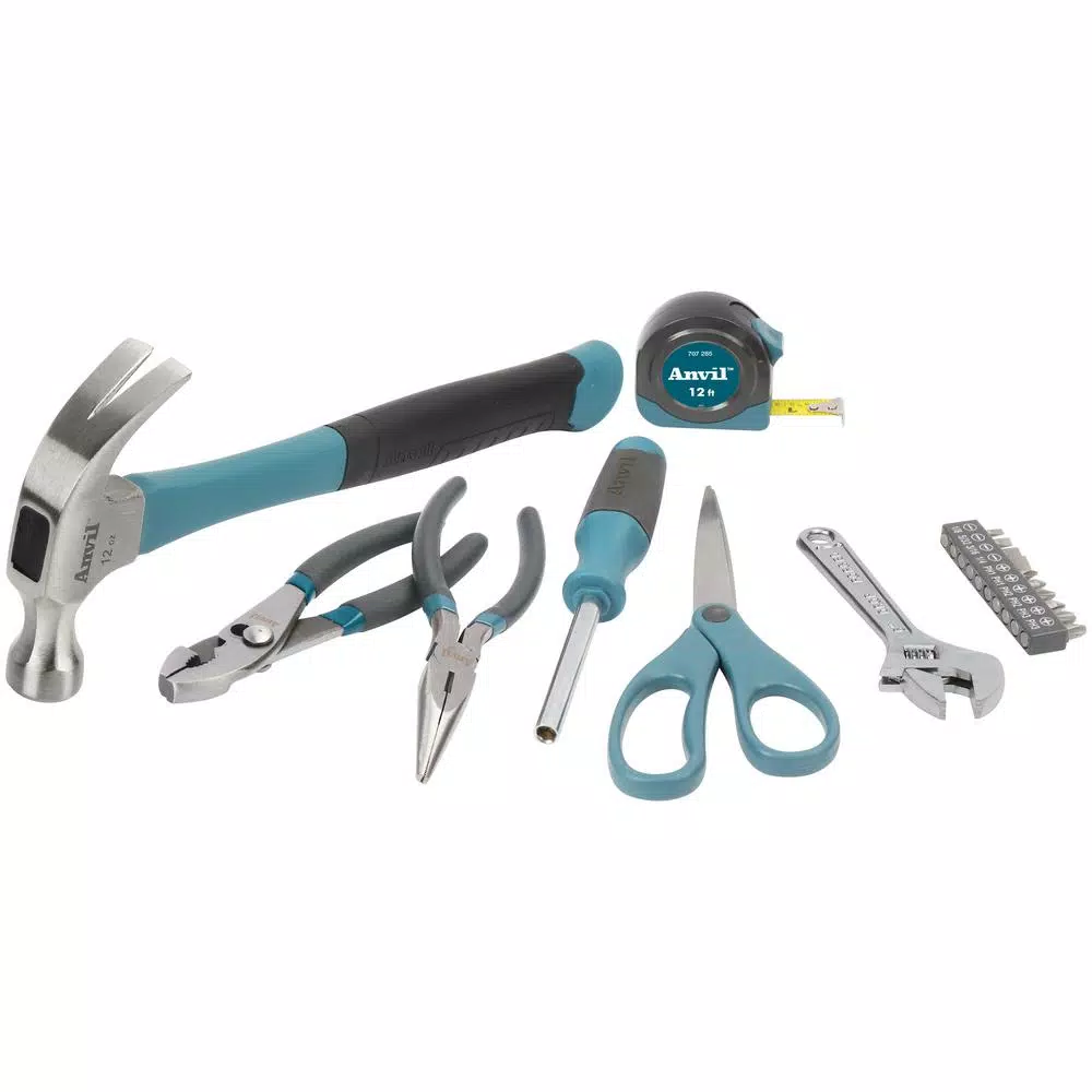 Anvil 17-Piece Homeowner Hand Tool Set with Carbon Steel Construction
