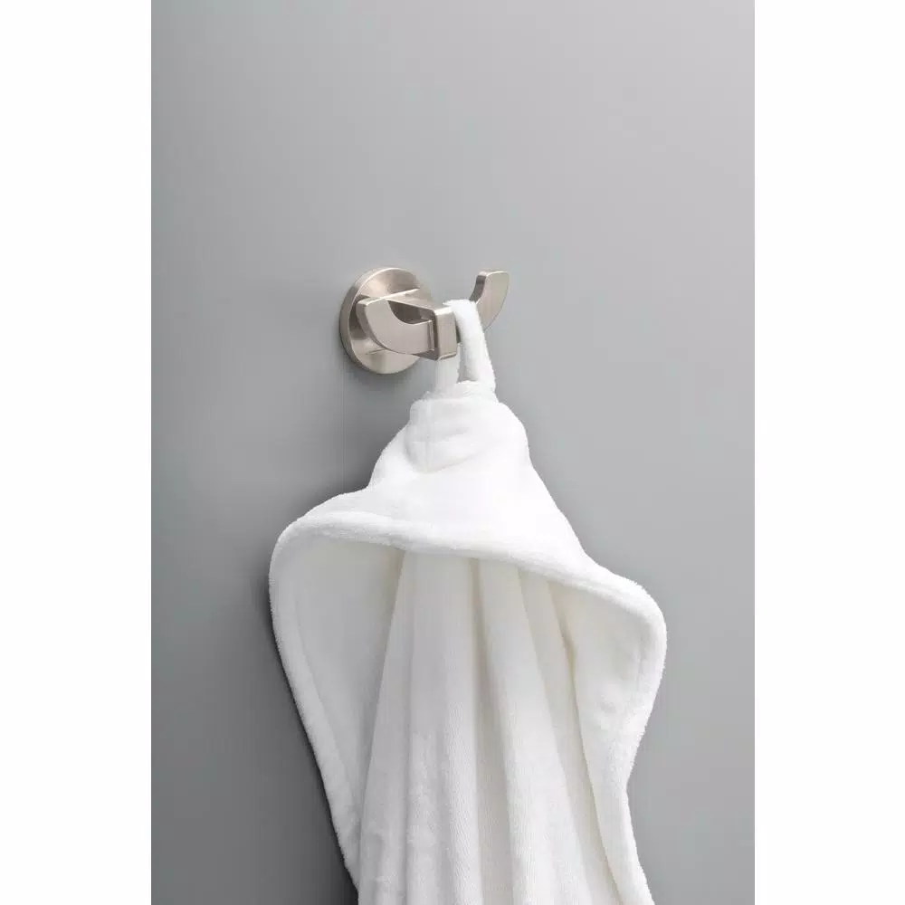 Delta Mandolin Double Towel Hook, SpotShield Brushed Nickel