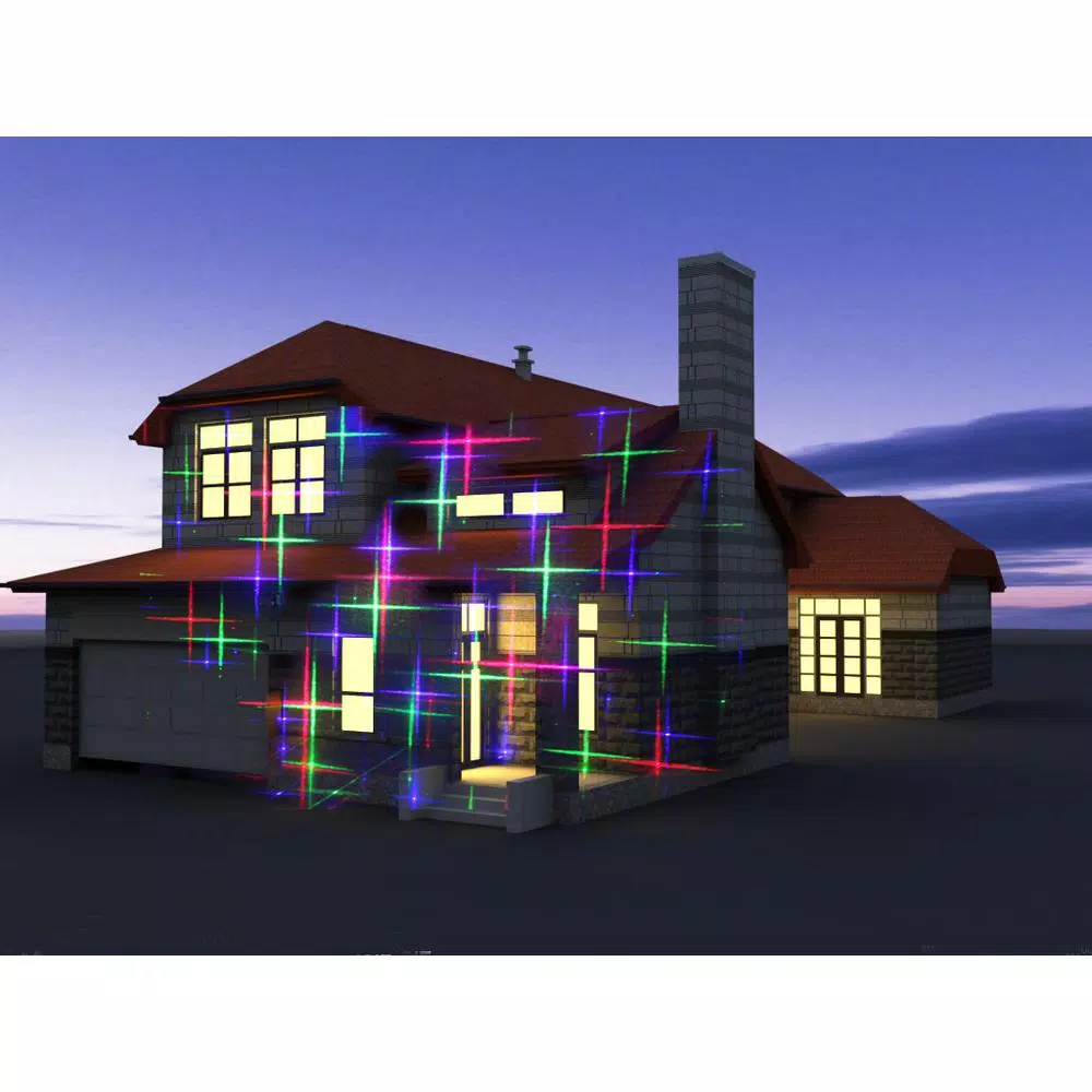 LEDMALL 3-in-1 RGB Outdoor Laser Projector, 18 Moving Patterns for Christmas, Halloween & Garden Decor