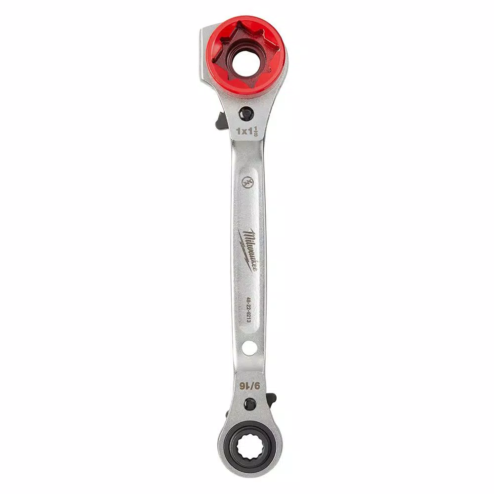 Milwaukee Lineman's 5-in-1 Ratcheting Wrench, Forged Steel, Multi-Size