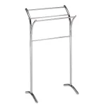Kings Brand Furniture Minimalist 4-Bar Free-Standing Towel Rack in Polished Chrome thumbnail 2
