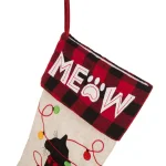 Glitzhome 21 in. LED Embroidered Dog Christmas Stockings, Cream Linen Polyester (2-Pack) thumbnail 6